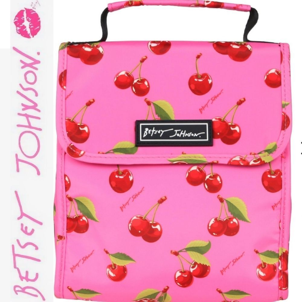 Betsey Johnson Cherry Flap Top Insulated Lunch Tote‎ Bag